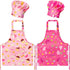 GROBRO7 4Pcs Kids Apron and Chef Hat Set Gift for Girls Boys,