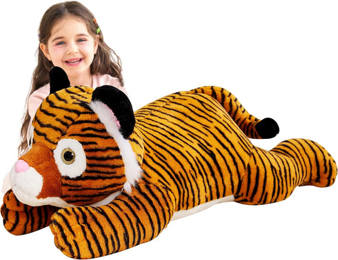 IKASA Giant Tiger Stuffed Animal Plush Toy, Large 30" Jumbo Soft Toys, Oversized Fluffy Plushie Gifts for Kids