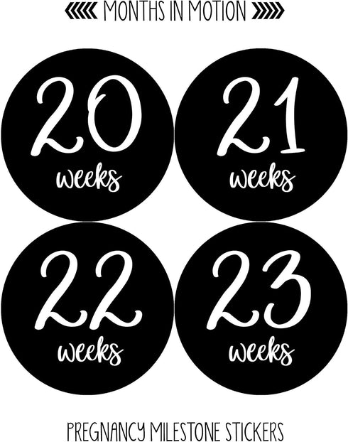 Pregnancy Weekly Belly Growth Stickers, Large Set of 36, Week to Week Photo Prop for Expecting Maternity Keepsake