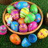 24 Pack 2.3 Inches LEASEN Printed Easter Eggs Bulks, Empty Plastic Easter Eggs Fillable for Easter Egg Hunt, Easter