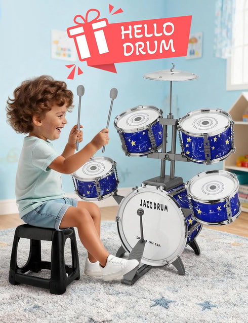 Set 4 5 6 Upgraded Kids Drum for Toddlers Plastic Musical Jazz Drum Instruments Kit Birthday Musical Learning Toys