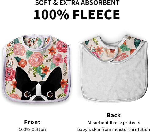 Premium Baby Bibs for Babies featuring Boston Terrier Dog