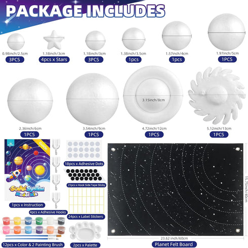 Solar System Project Kit for Kids, Solar System Model Toy Kit for Kids, Learn School Space Planet Science Project