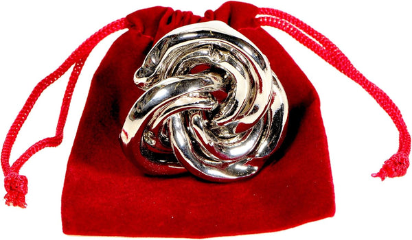 Vortex Hanayama Puzzle, Level 6 Difficulty, Bonus RED Velveteen Pouch Included