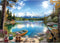 Lake Mountain Fishing Camp 300 Piece Puzzle for Adults, Fun Puzzles for