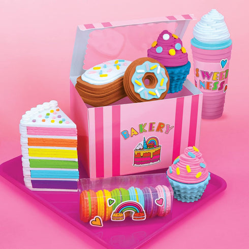Set 3D Fashion Angels Bakery Sweets Sticker Stackers, Foam Sticker Stacking with Modeling, Includes Play & Pretend Food