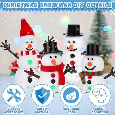 9 Pack RoseFog Christmas Crafts, DIY Christmas Snowman Clay for Kids, Build Your Snowman Craft Kit, Modeling Clay Snow