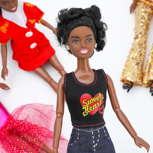 5 Sets 11.5 Inch 5 8 5 ONEST African American Dolls Include Pieces Black Dolls, Pieces Handmade Doll Clothes, Pairs