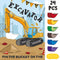 WERNNSAI Pin The Bucket on The Excavator Games - Construction Birthday Party