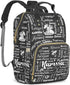 YallLocoMo Backpack Personalized Diaper Bag Name Dragon Name Lettering Monogram Grey Large Capacity Nappy Bag: Designed