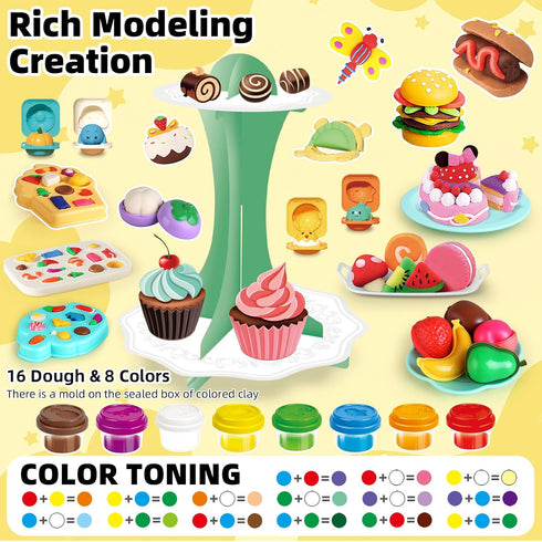 Kaelinda 77 4 1 Sets 2-4-8, 3 4 5 6 Pcs in Playdough for Kids Age Dough Accessories Tools Kit, Ice Cream, Noodle Cake