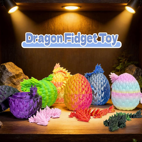 Aesinos 3D (32PCS) Printed Dragon Eggs with Dragon Inside,Articulated Crystal Dragon in Egg,Easter Basket Stuffers