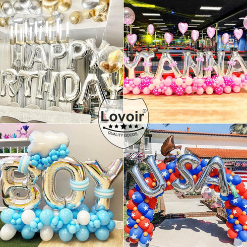 Lovoir 40 Inch Large Silver Letter C Balloons - Jumbo Mylar Foil Helium Balloon for Birthday Party Celebration
