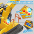 Dwi Dowellin Toys for 3 Year Old Boys, Excavator Toys with 6 Metal Racing Cars and 2 Engineering Vehicles, Foldable