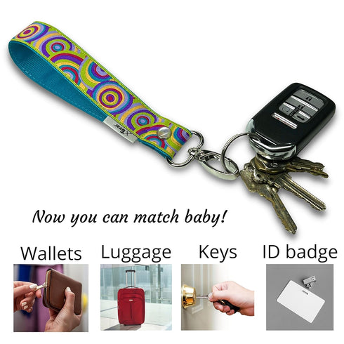 JaxBaby | Vibrant Targets Handmade Pacifier Strap with Clip | Woven Jacquard Paci Holder Cute Multicolor Baby Soothies