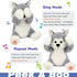 Hopearl Peek A Boo Husky Interactive Plush Dog Toy, Musical Singing Talking Stuffed Animal, Gray, 11.5''.