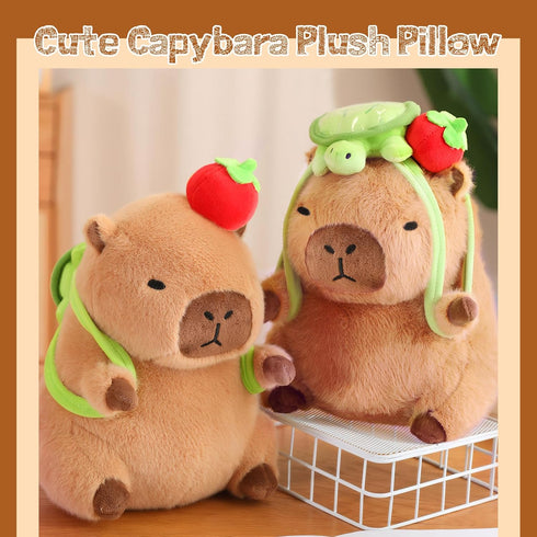 Aniamls Cute Capybara Plush Kawaii Soft Capybara Plush Doll Pillow with Bread Capybara Stuffed Toys for Girls Kids