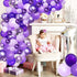 Purple Shades Balloons Garland Arch Kit, 116Pcs 5"/10"/12" Dark Pastel Light Metallic Confetti Balloons for Party
