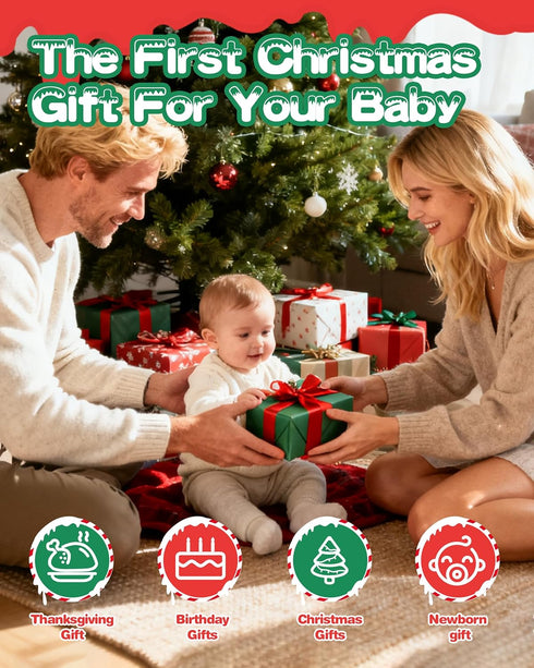 6-12-18-36 Tummy Jollybaby Car Seat Stroller Crib Hanging Toy for Baby Months, My Baby First Christmas Santa Claus