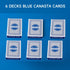 GSE 6-Deck Canasta Cards with Point Values, Includes Canasta and Hand & Foot Game Rules, Blue