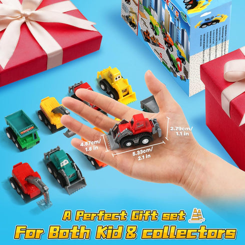 1-3 3-5 Fajiabao Construction Toy Cars for Toddlers Boy Toys Mini Pull Back Cars Small Truck Sensory Bin Bulk & Goodie