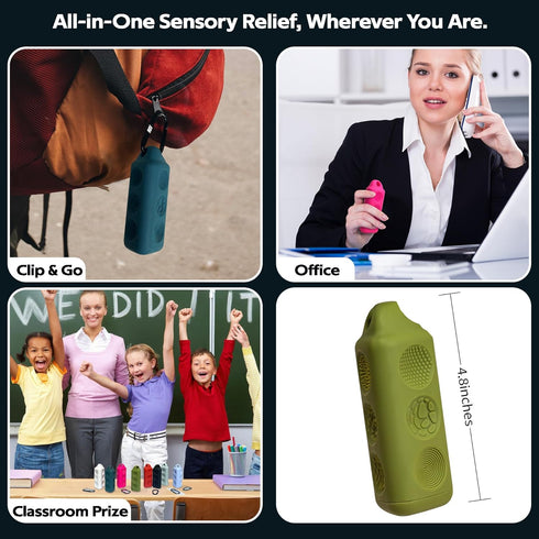 9-Texture Fidget Toys Adults Sensory Bar Portable Handheld Fidget Toy with Carabiner for Anxiety & ADHD Relief Ideal