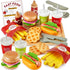 BUYGER Play Food Sets for Kids Kitchen, Wooden Fast Food Hamburger Play
