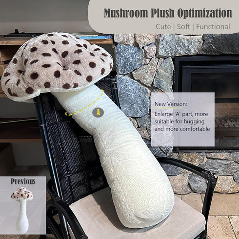 Hofun4U 30 inch Mushroom Plush Pillow - Mushroom Shaped Stuffed Long Pillow - Mushroom Stuffed Pillow - Christmas
