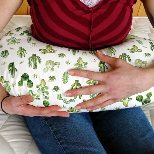 Watercolor Cactus Baby Nursing Pillow Covers for Boy Girl Green Cactus Leaves Nursery Pillowcase for Breastfeeding