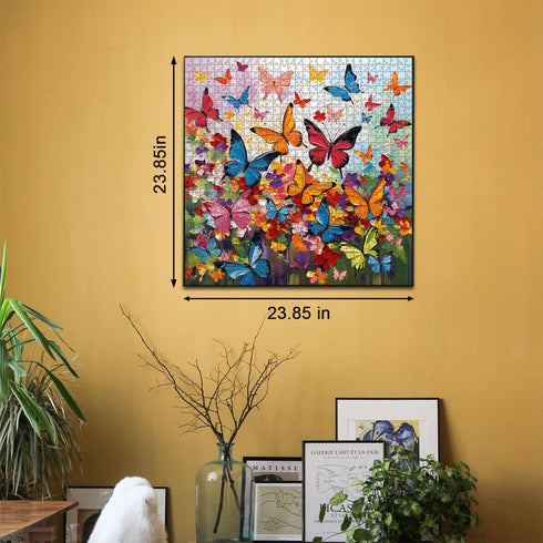 Butterfly Puzzles for Adults 1000 Pieces - Colorful Flower Art Painting Garden Puzzle, Challenging