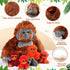 Lenwen 5 Pcs Plush Gorilla Stuffed Animals Set - 14 Inch Large Mommy Gorilla with 4 Baby Gorillas for Kids Gifts