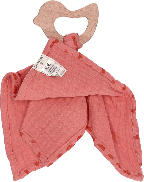 Sterntaler Soft Coral Baby Safety Blanket with Teether
