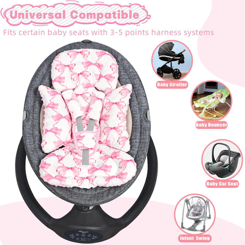 3 Infant Car Seat Insert, Soft Baby Car Seat Head & Body Support for Girl Boy, Reversible Newborn Preemie Carseat