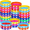 Gejoy 48 Pcs Paw Print Rubber Bracelets - Multicolor Dog Paw Print Silicone Wristbands for Birthday Party Supplies