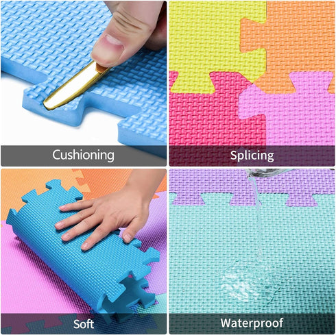 18 QC-Gb18N qqpp EVA Rubber Tiles Interlocking Puzzle Foam Floor Mats - Baby Play Mat for Playing | Exercise Mat