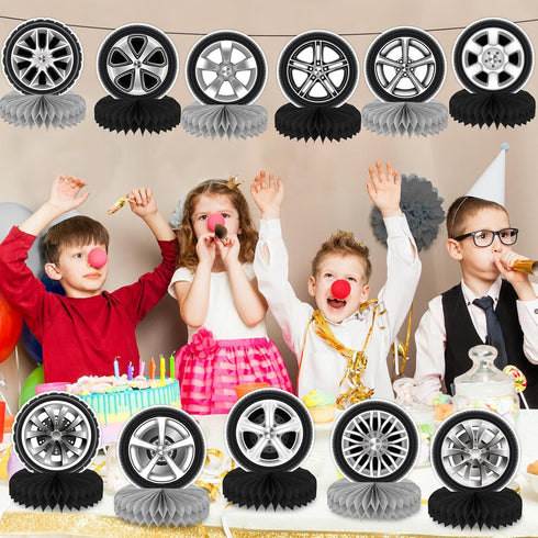 12 Pcs Race Car Centerpieces for Tables, Hot Wheel Decorations for Car Themed Birthday Party Decor