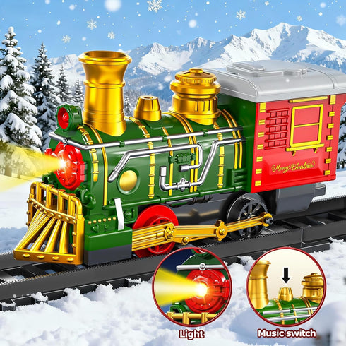 Novaluki Set 4-8, 3 4 5 6 7 8 Christmas Train for Kids, Electric Train Toy with Light and Sound, DIY Building Train