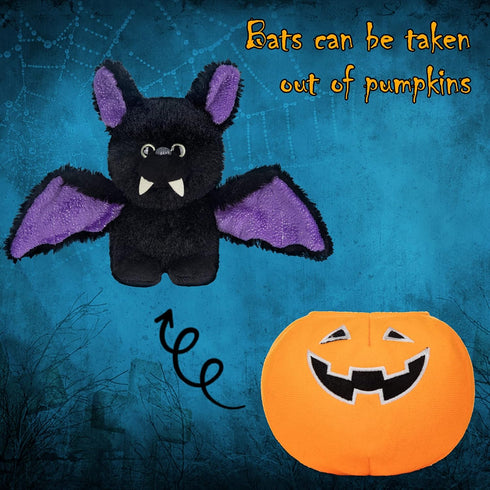 My OLi Plush Pumpkins Stuffed Bat Plush Toy, Removable Bat, Glow in The Dark, Gifts for Kids, Baby Toddler