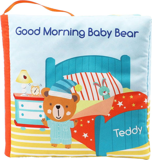 Teddy Bear Cloth Crinkle Books for Babies, Soft Tummy Time Mirror Toy, Gifts for Boys Girls Baby Shower, 0-3 Years