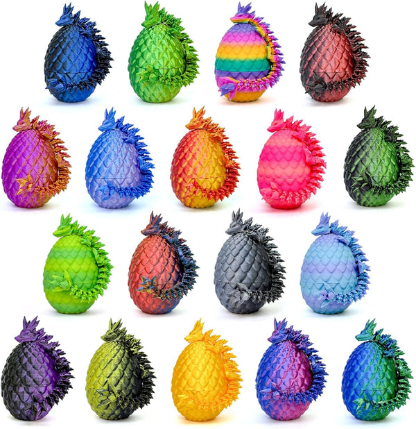 Aesinos 18PCS 3D Printed Dragon Eggs with Dragon Inside Easter Eggs 3D Printed