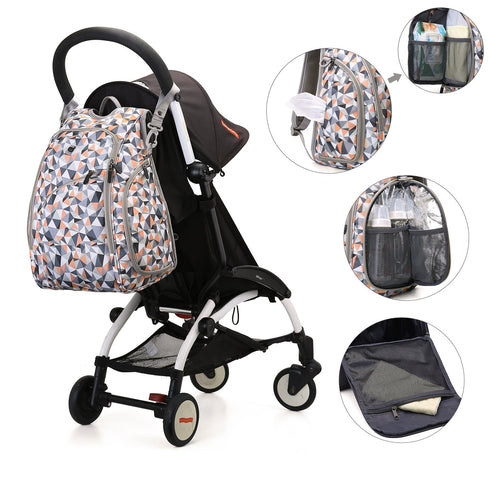Backpack ECOSUSI Diaper Fully-Opened Baby Nappy Bag with Changing Pad Maternity Bag (Orange)