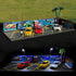 Hotwheels Display Case 1/64, Scenic Diorama Car Park with LED Lights, Model Display Case for 5 Parking Spaces