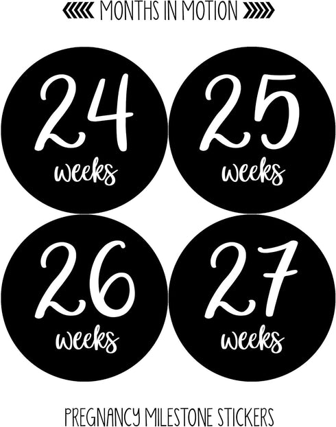 Pregnancy Weekly Belly Growth Stickers, Large Set of 36, Week to Week Photo Prop for Expecting Maternity Keepsake