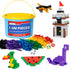 Play Platoon 1100 Pieces Classic Building Bricks Set - Assorted Tub of Small Blocks for Kids, Includes Wheels & Tires