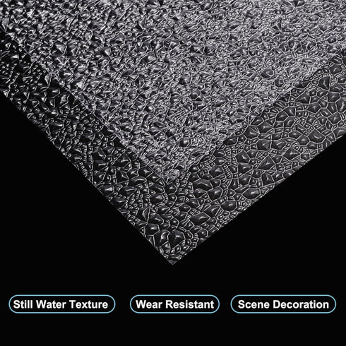 MECCANIXITY DIY Ripple Water Effect Sheet – 10.6 x 7.9 Inch Still Water Texture Sticker for Lake Scene Dolls House