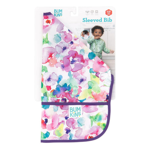 6-24 Bumkins Sleeved Bib for Girl or Boy, Baby and Toddler for Mos, Essential Must Have for Eating, Feeding, Baby Led
