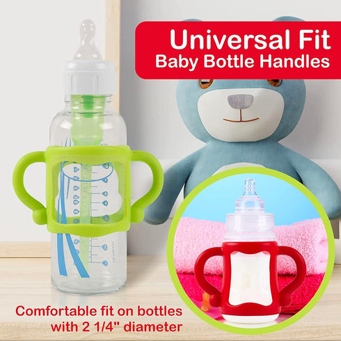(6-Pack) TonGass Bottle Handles for Dr Brown Baby Bottles with Easy Grip Handles to Hold Their Own Bottle - BPA-Free