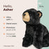 Berington Asher Plush Black Bear Stuffed Animal - 13 Inches