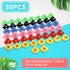 GADIEDIE 50 Pack Gift(1.6"x 1.5" 1.2". 6 Multicolor Mini Rubber Ducky Float Ducks Baby Bath Toy, Great for Jeep
