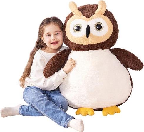 IKASA 23 Inch Giant Owl Plush Toy, Large Owl Plushie for Kids and Girls